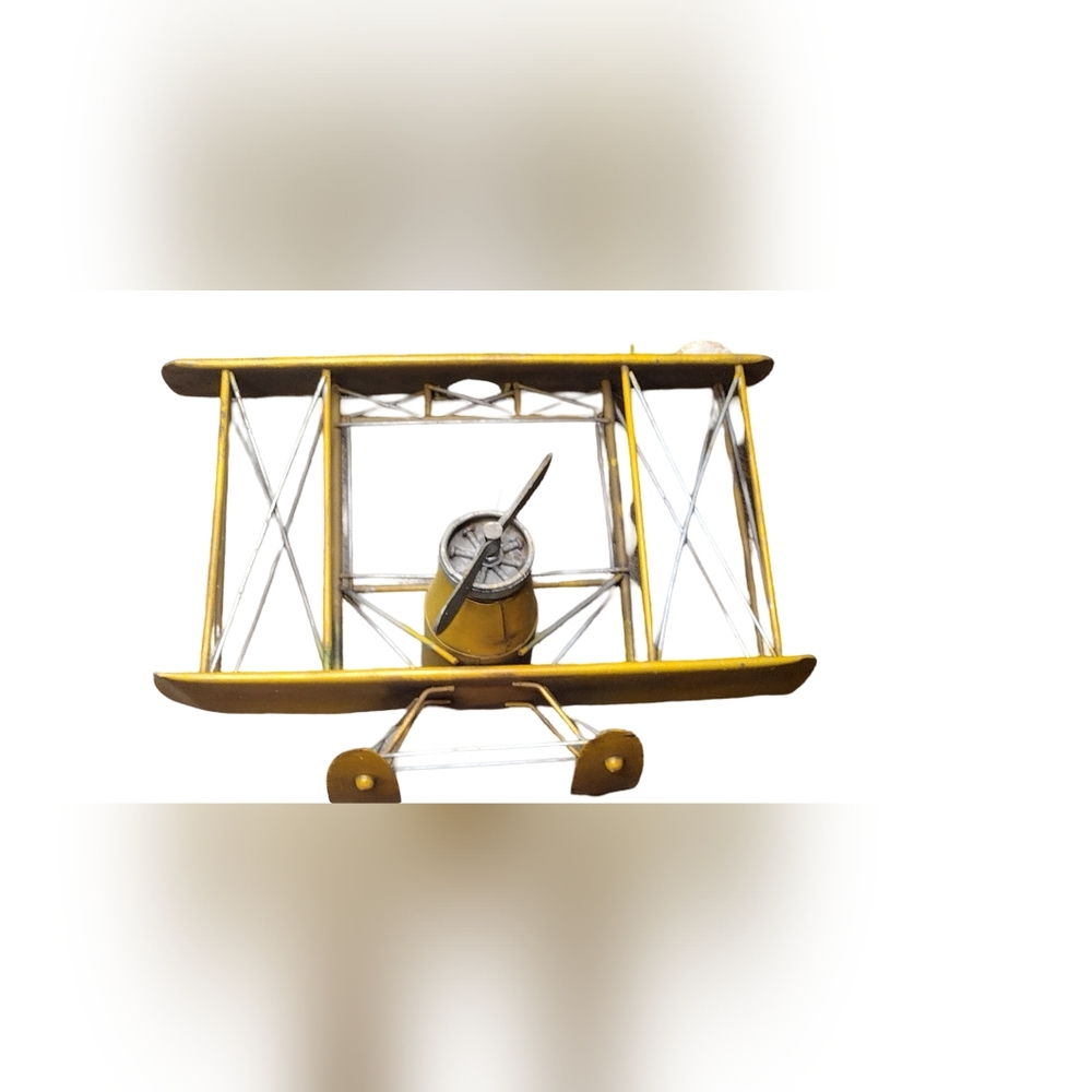 Yellow airplane wall decor